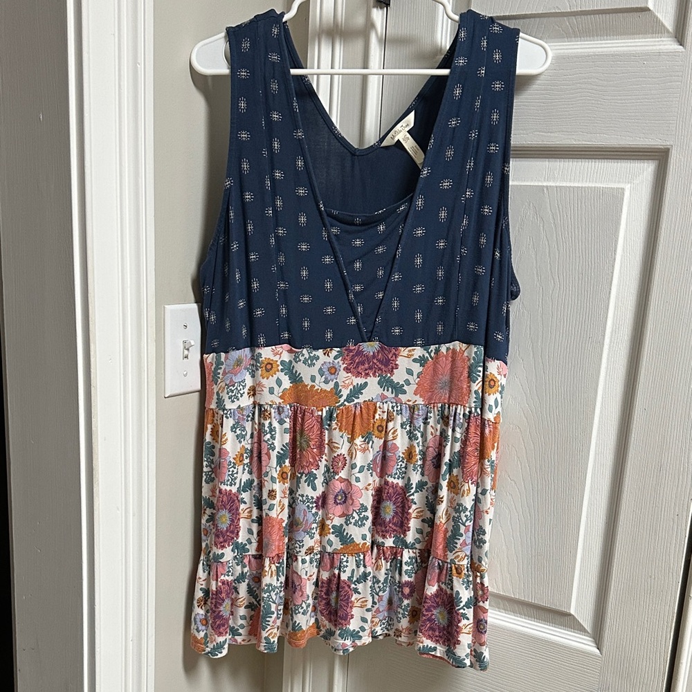 Matilda Jane Navy and Floral Tank Top